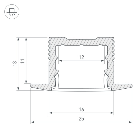 Профиль SL-SLIM-H13M-F25-2000 ANOD (Arlight, Алюминий)