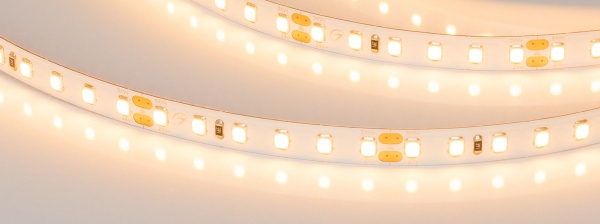 Лента UL-A120-8mm 24V Warm2400 (9.6 W/m, IP20, 5m) (Arlight, 7 лет)
