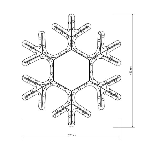 Фигура ARD-SNOWFLAKE-M7-450x375-108LED Warm (230V, 6.5W) (Ardecoled, IP65)