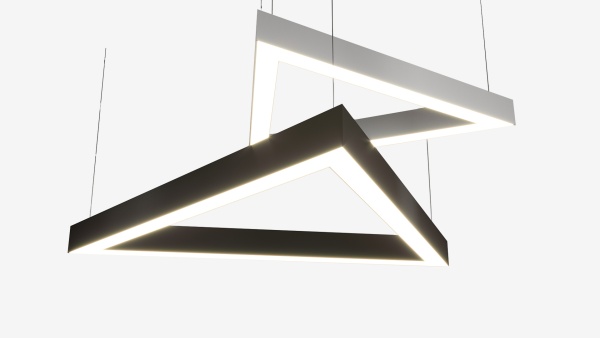 Подвесной профильный светильник треугольник белый SILED TRIGON-PROF 1490х1290х50х70 (103 Вт)