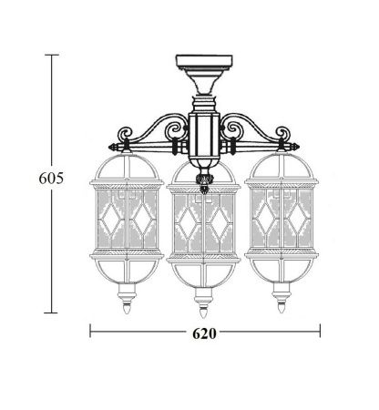 Потолочный светильник YAOHUA LUX, Черный, Классика, 92670A 3 cover Bl