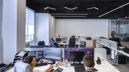 Г-образный светильник подвесной черный SILED ANGLE-PROF 1455х1455х50х70 (72 Вт, 3000K)