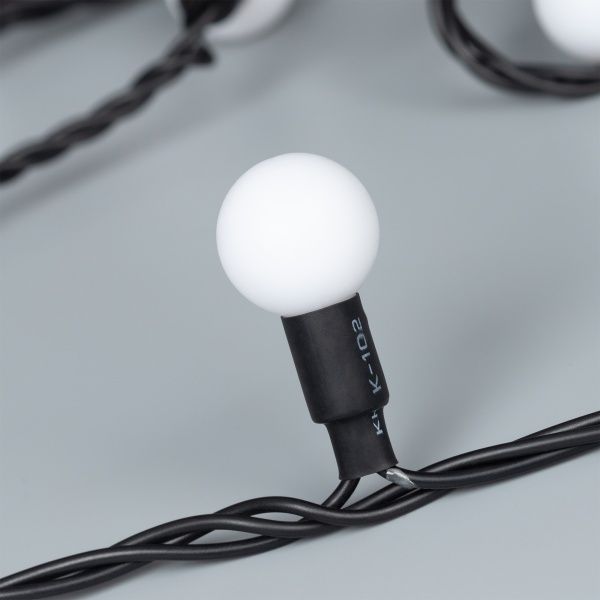 Светодиодная гирлянда ARD-BALL-PRO-D23-10000-BLACK-80LED RGB (230V, 7W) (Ardecoled, IP65)