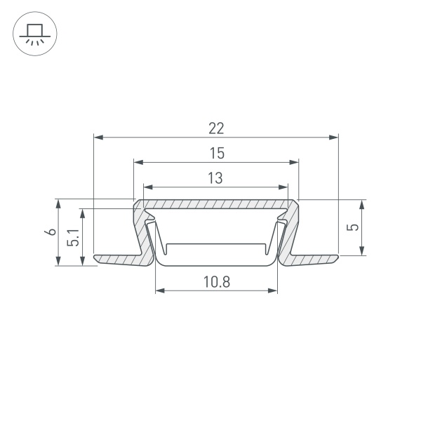 Профиль MIC-FS-2000 ANOD BLACK (Arlight, Алюминий)