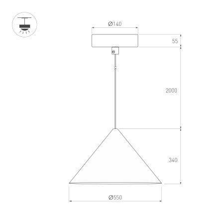 Светильник SP-MAKOTO-R550-14W Warm3000 (BK, 36 deg, 230V, TRIAC) (Arlight, IP20 Металл, 3 года)