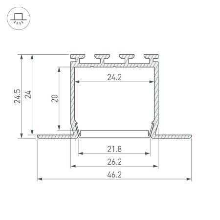 Профиль PLS-LOCK-H25-FM-2000 WHITE (Arlight, Алюминий)