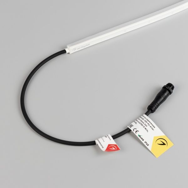Лента герметичная WAVE-TOP-PU-A144-10x10mm 24V Warm3500 (5 W/m, IP68, 1m, wire x1) (Arlight, Вывод боковой, 3 года)