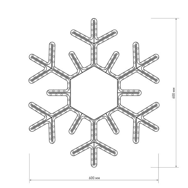 Фигура ARD-SNOWFLAKE-M5-600x600-216LED White (230V, 15W) (Ardecoled, IP65)