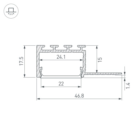 Профиль PLS-F-HIDE-EDGE-2000 (Arlight, Алюминий)