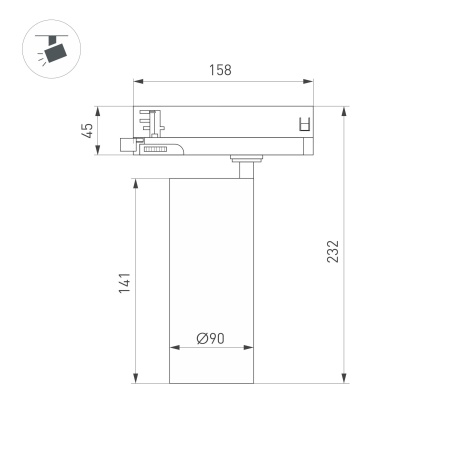 Светильник LGD-GERA-4TR-R90-30W Warm3000 (BK, 24 deg, 230V) (Arlight, IP20 Металл, 5 лет)