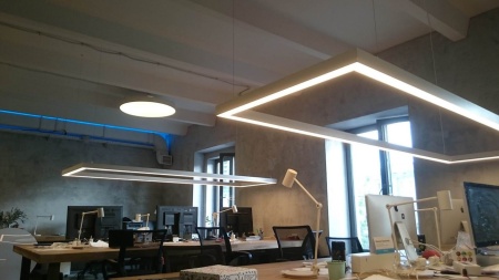 Подвесной светильник прямоугольный белый SILED CUADRA-PROF-02 1960х1000х50х70 (125 Вт)