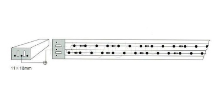 Дюралайт светодиодный чейзинг 3PRLL-100 LED Flat (220V, 72 LED/m, 100m) красный