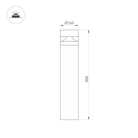 Светильник LGD-GUIDE-BOLL-H800-20W Day4000-MIX (GR, 280 deg, 230V) (Arlight, IP65 Металл, 5 лет)