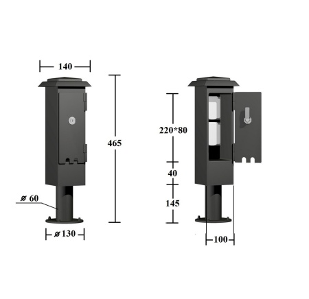 Розетка садовая, Черный, 1-465 Bl