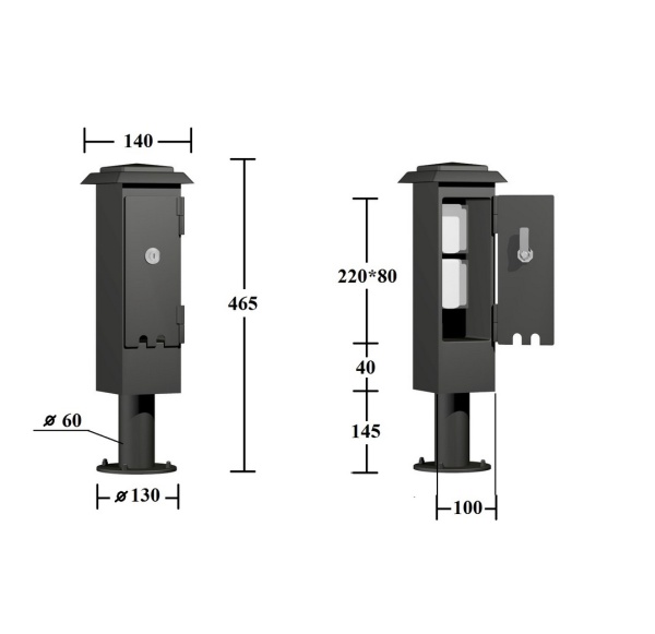 Розетка садовая, Черный, 1-465 Bl