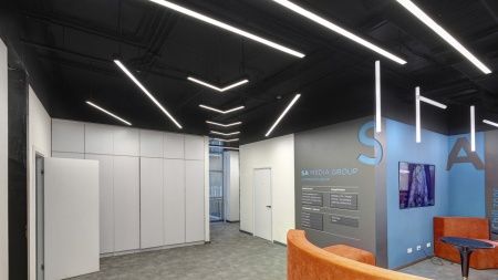 Г-образный светильник подвесной черный SILED ANGLE-PROF 510х510х50х70 (25 Вт, 3000K)