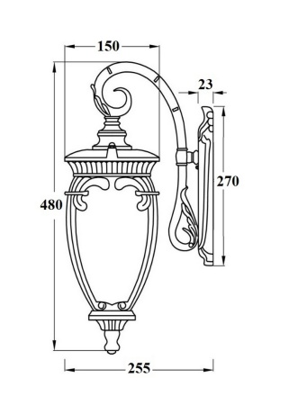 Настенный светильник YAOHUA LUX, Черный с золотой патиной, Классика, 86202 Gb
