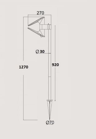 На солнечных батареях светильник Lutec, Светло-серый, Модерн, P9011-1030 Spike S