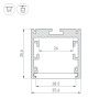 Профиль SL-ARC-3535-D3000-A45 BLACK (1180мм, дуга 1 из 8) (Arlight, Алюминий)