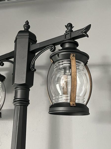 Светильник садово-парковый "Варна", G3960-2, 2*Е27  2*60W  IP44  h=2.51m, black+ wood