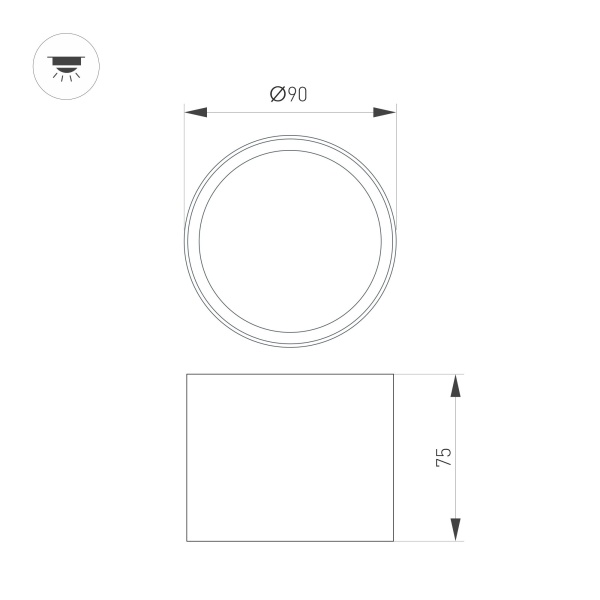 Светильник SP-BISCOTTO-R90-8W Warm3300-MIX (WH-GD, 80 deg, 230V) (Arlight, IP54 Металл, 5 лет)