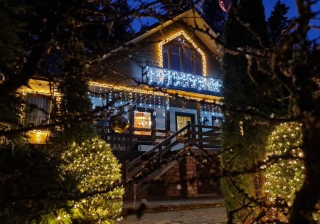 Гирлянда занавес Звезды D6306 SD 3х0,9 м 138 LED IP44 теплый белый