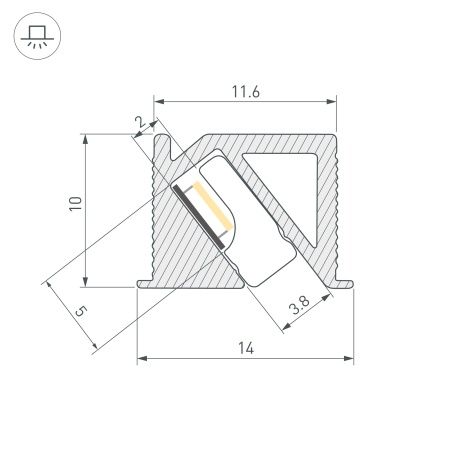 Профиль SL-BEVEL-H10-F14-2000 ANOD OLIVE GREY (Arlight, Алюминий)
