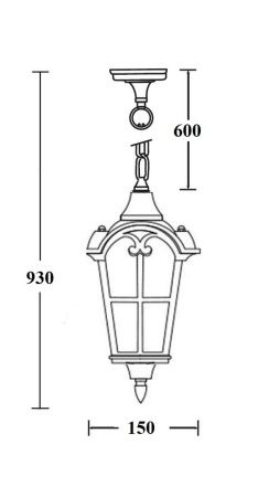 Подвесной светильник YAOHUA LUX, Черный с золотой патиной, Классика, 86105 Gb