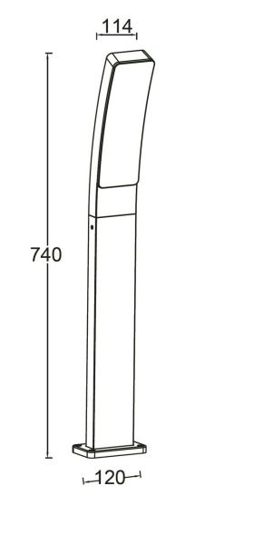 Ландшафтный столбик Lutec, Темно-серый, Модерн, W2889-740 Gr