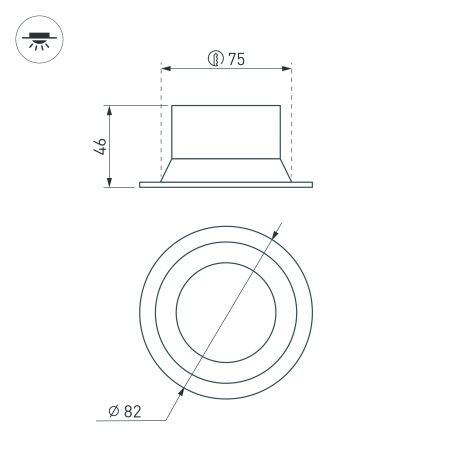 Светильник MS-BREEZE-BUILT-R82-9W Warm2700 (WH, 85 deg, 230V) (Arlight, IP20 Металл, 5 лет)