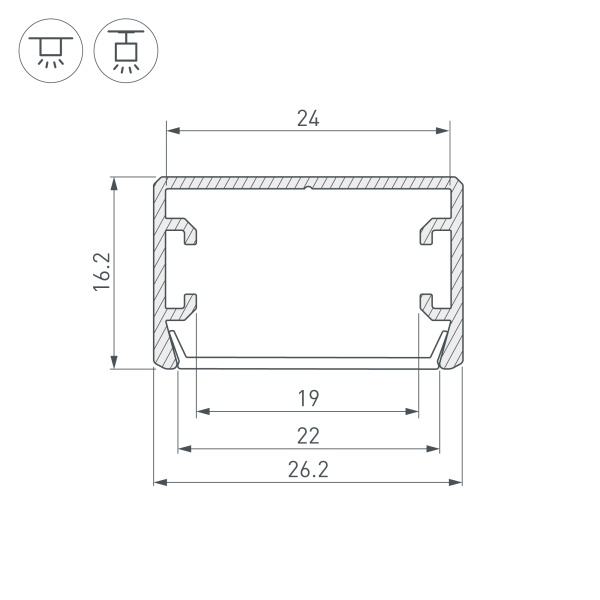 Профиль PLS-LOCK-H16-SMT-2000 ANOD (Arlight, Алюминий)