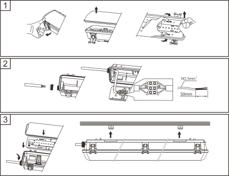 Светильник линейный светодиодный, G7105, 36W 6000К IP65, ABS+PC