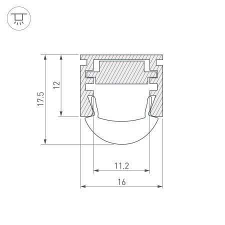 Профиль PDS-REGULOR-2000 ANOD (Arlight, Алюминий)