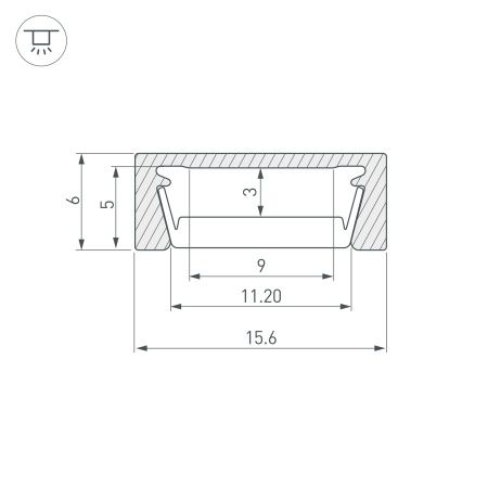 Профиль MIC-M-3000 ANOD (Arlight, Алюминий)