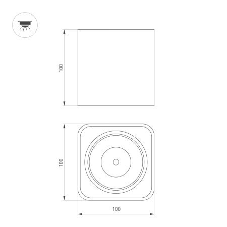 Светильник SP-CUBUS-S100x100-8W Warm3000 (WH, 45 deg, 230V) (Arlight, IP20 Металл, 3 года)