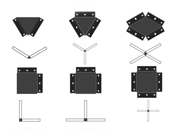 Соединитель для линейных светильников, "Т"-образный, черный, Connektor-2