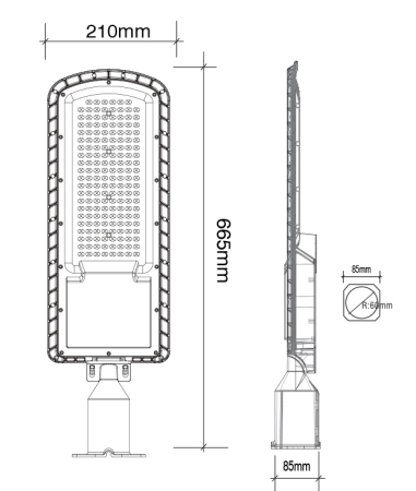 Светильник светодиодный  консольный, G7203, LED 150W 6000К  IP66, темно серый