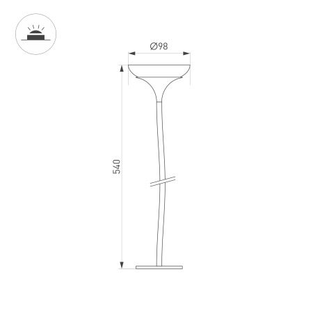 Светильник KT-MUCENA-BOLL-C-H540-4W Warm3000 (WH, 100 deg, 24V) (Arlight, IP65 Металл, 3 года)