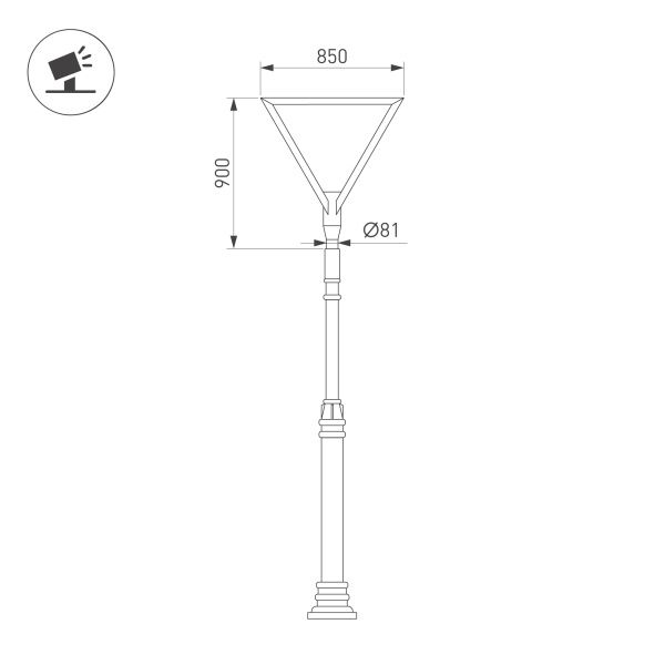 Светильник  OXOR-TRILEIS-900x850х80-75W Day4000 (BK, 120 deg, 230V) IP65 (Arlight, IP65 Металл, 3 года)