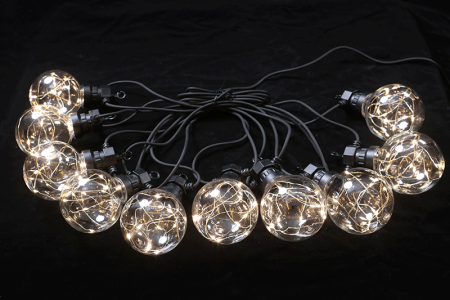 Гирлянда BELT Light фиксинг декор +сетевой шнур 3м., D1020  BELT Light, 10м 20 ламп filament G80  IP44, черный rubber cable