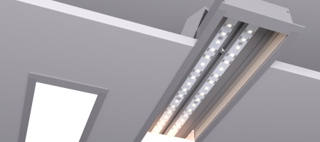 Линейный встраиваемый светодиодный светильник SILED LINEA INNER 1000х88х32 (50 Вт, 3000K)