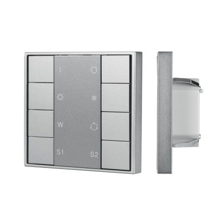 INTELLIGENT ARLIGHT Кнопочная панель DALI-201-23-1G-2SC-RGBW-DT8-IN Silver (BUS, Frame) (IARL, IP20 Металл, 3 года)