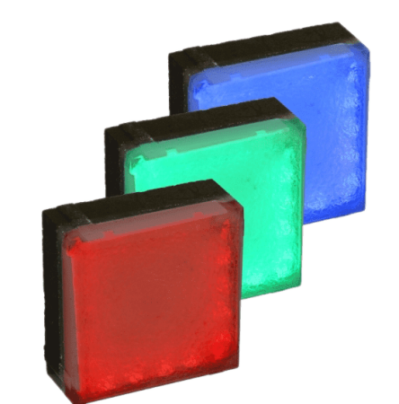 Светодиодная брусчатка 100x100x45 мм, SLIM, цвет свечения: RGB, производство: Россия