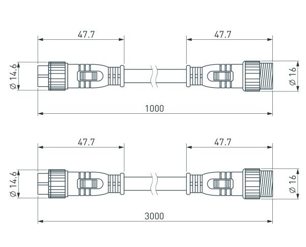 Коннектор питания ARL-LINE-3pin-1000-CON-MF (230V) (Arlight, IP67 Пластик, 3 года)