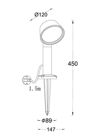 Ландшафтный столбик Lutec, Темно-серый, Модерн, W2886-SP Gr