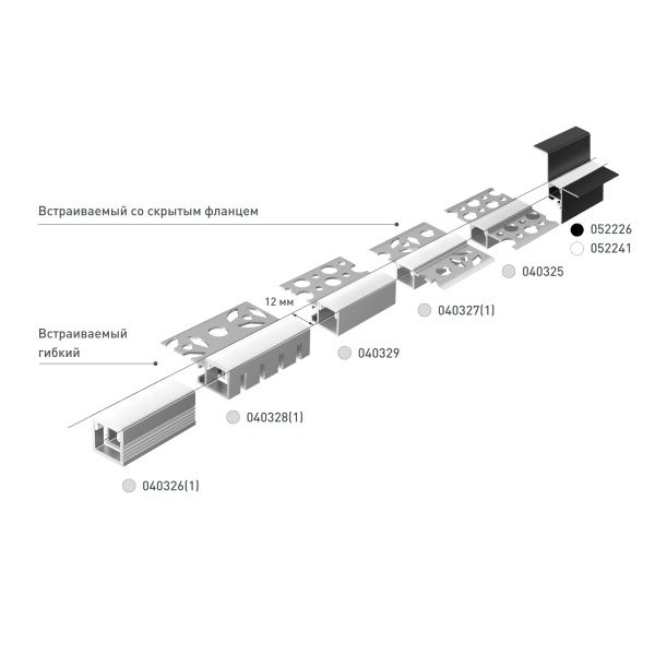 Профиль FANTOM-BENT-W12-SIDE-2000 ANOD (Arlight, Алюминий)