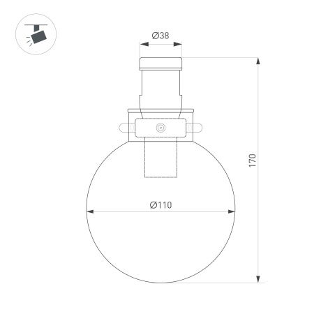 Светильник ART-APRIORI-ZORB-С-R110-5W Warm3000 (OG, 85 deg, 48V) (Arlight, IP20 Металл, 3 года)